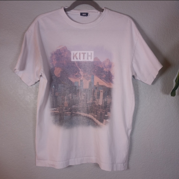 Kith Other - Kith Lake Moraine Rare Distressed Thrashed Faded Streetwear White T Shirt XS Men